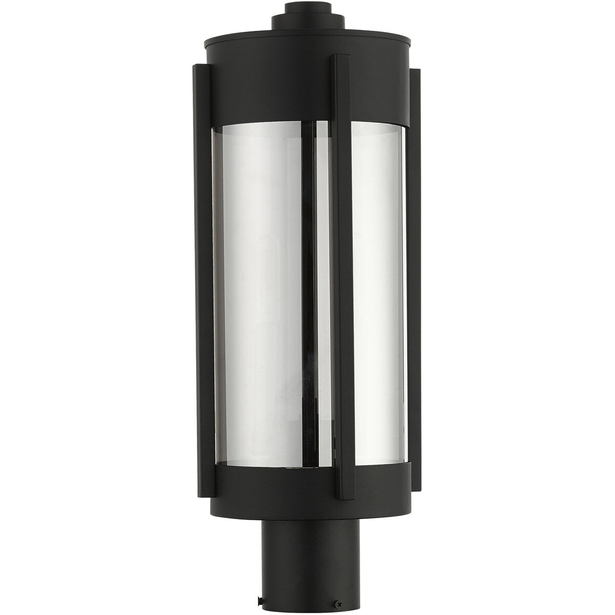 Sheridan 2 Light 19 inch Black with Brushed Nickel Candles Outdoor Post Top Lantern