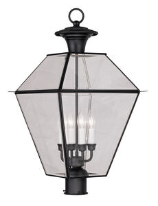 Westover 4 Light 28 inch Black Outdoor Post Top Lantern