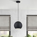Kuppola 9.25 inch Black with Brushed Nickel Accents Globe Pendant Ceiling Light, Globe