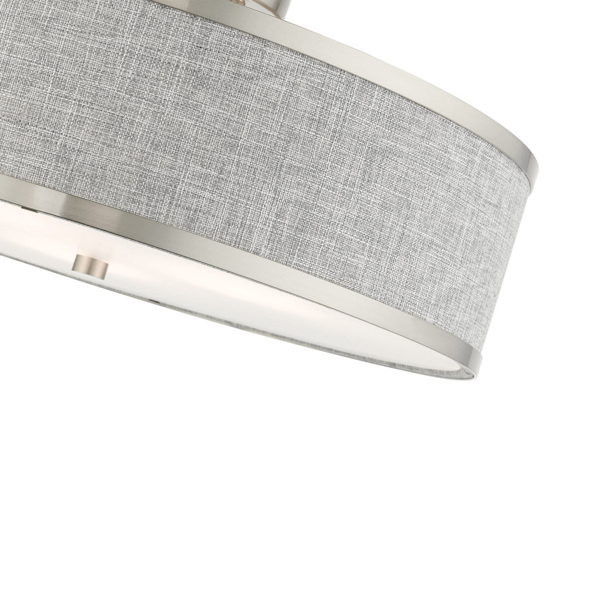 Park Ridge 3 Light 18 inch Brushed Nickel Semi Flush Ceiling Light