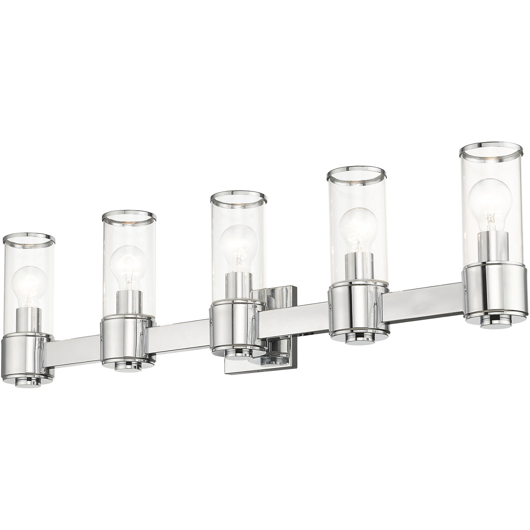 Quincy 5 Light 35.5 inch Polished Chrome Vanity Wall Sconce Wall Light, Large