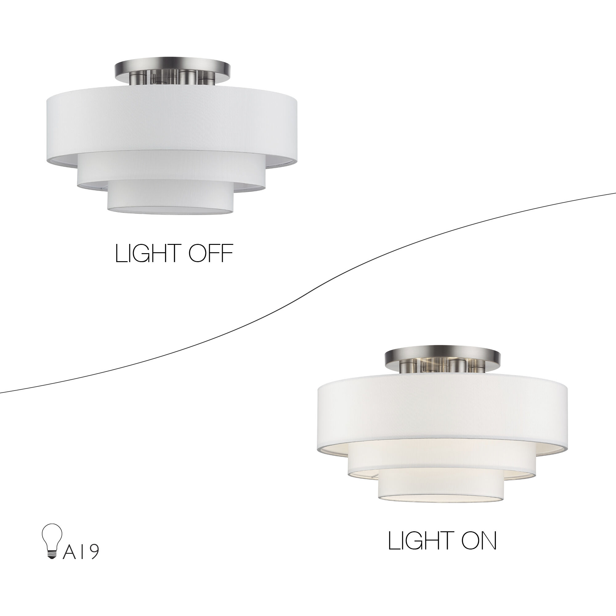 Manorwood 4 Light 21 inch Brushed Nickel Semi-Flush Ceiling Light