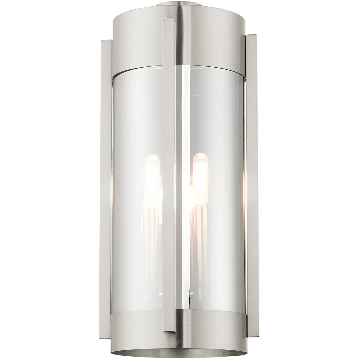 Sheridan 3 Light 19 inch Brushed Nickel Outdoor Wall Lantern