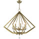 Diamond 8 Light 28 inch Antique Brass Chandelier Ceiling Light