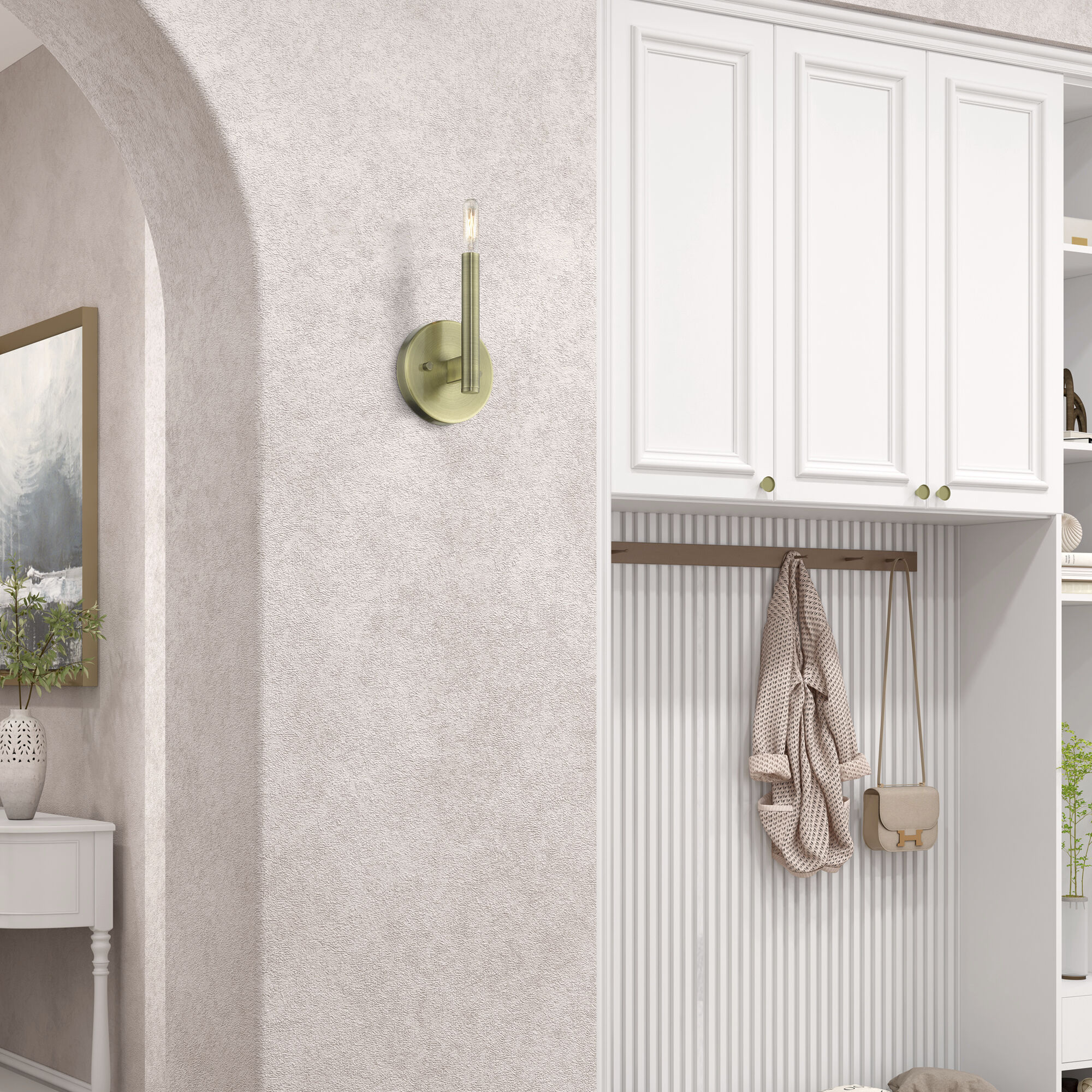 Copenhagen 1 Light 5.13 inch Antique Brass ADA Wall Sconce Wall Light, Single