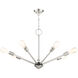 Prague 7 Light 29 inch Brushed Nickel with Black Accents Chandelier Ceiling Light