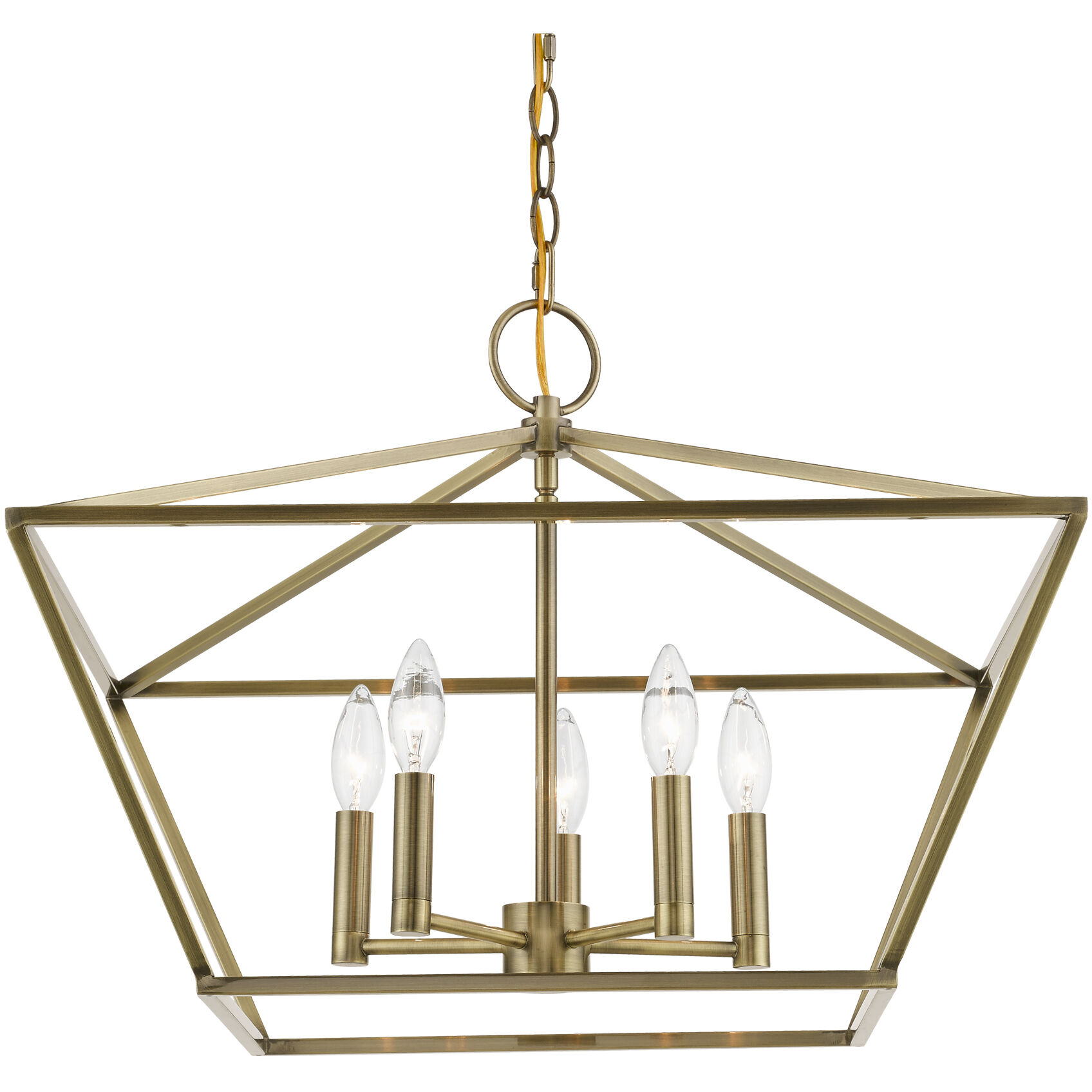 Devone 5 Light 22 inch Antique Brass Chandelier Ceiling Light