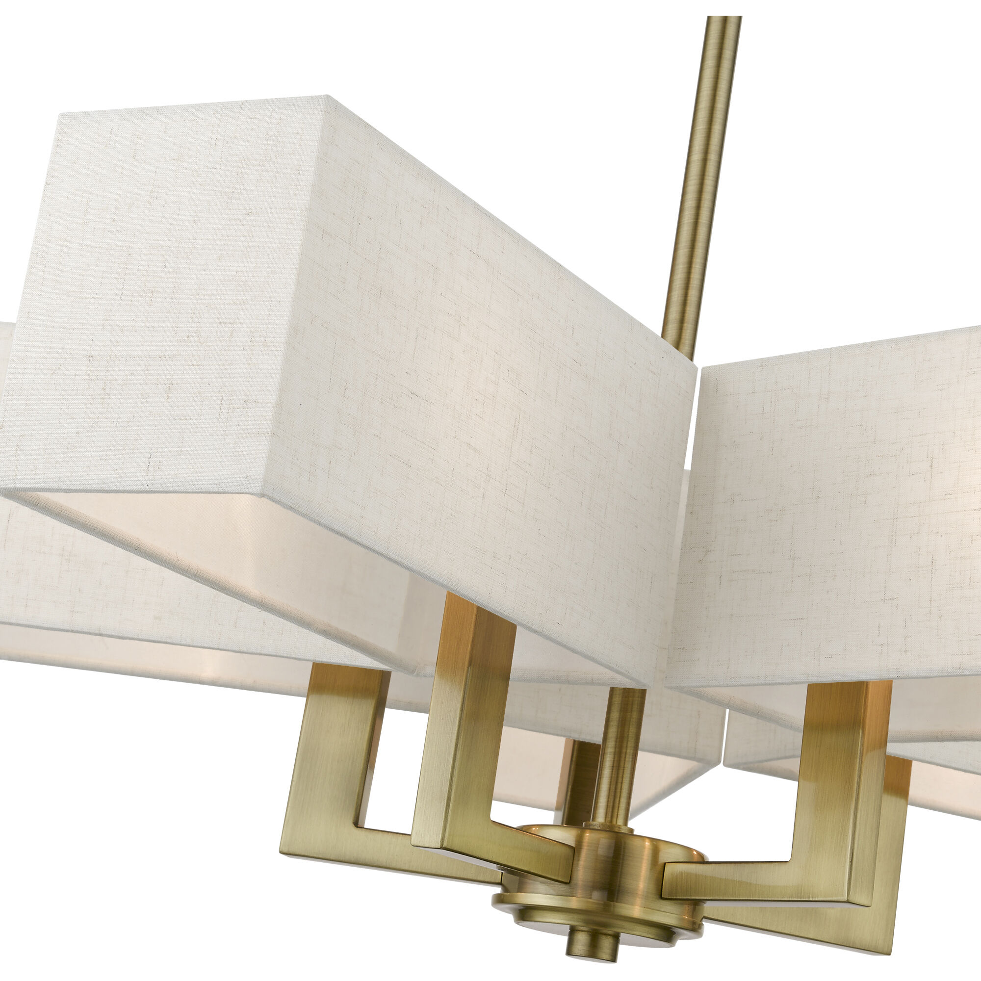 Rubix 5 Light 26 inch Antique Brass Chandelier Ceiling Light