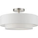 Meridian 2 Light 15 inch Brushed Nickel Semi-Flush Ceiling Light