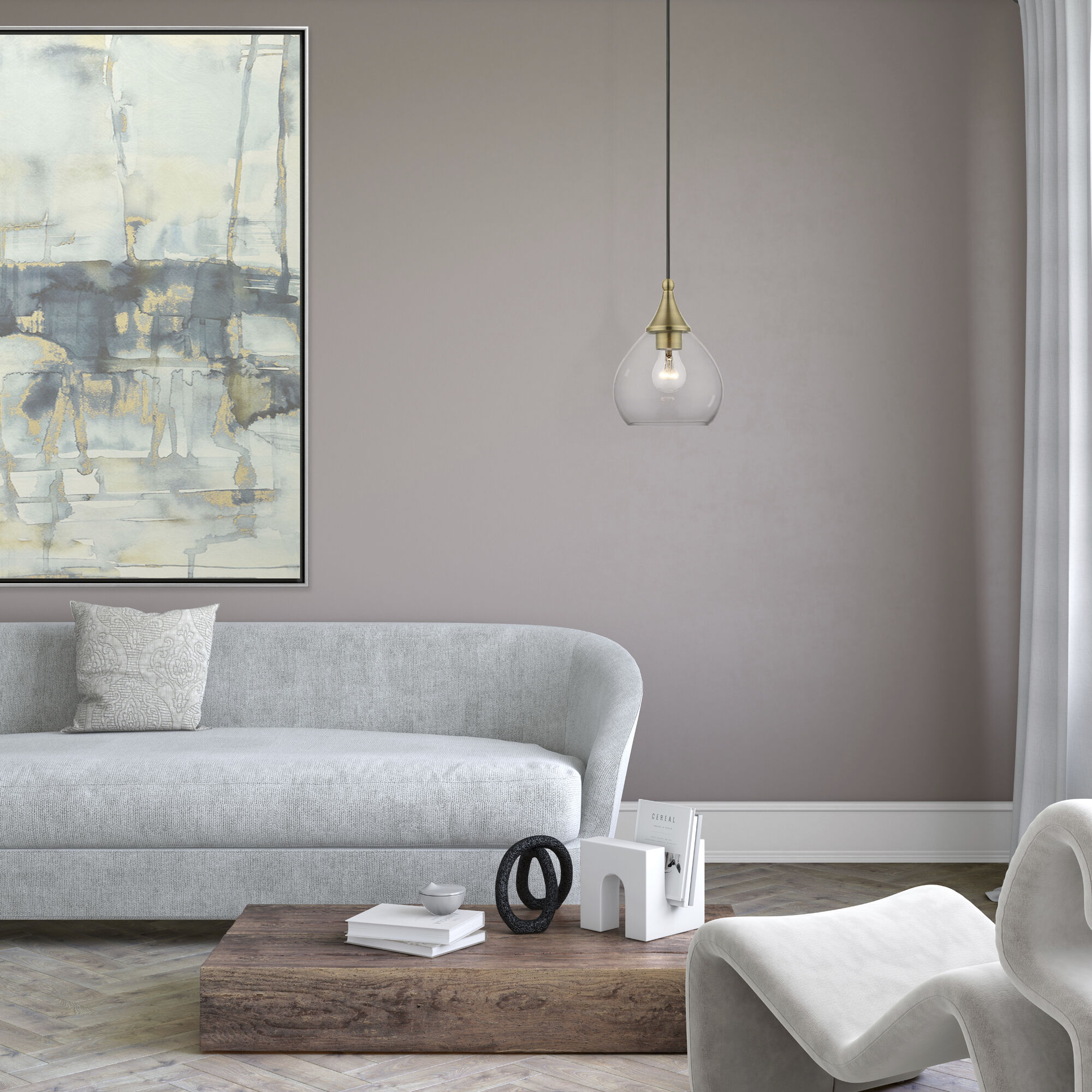 Catania 1 Light 7 inch Antique Brass Mini Pendant Ceiling Light