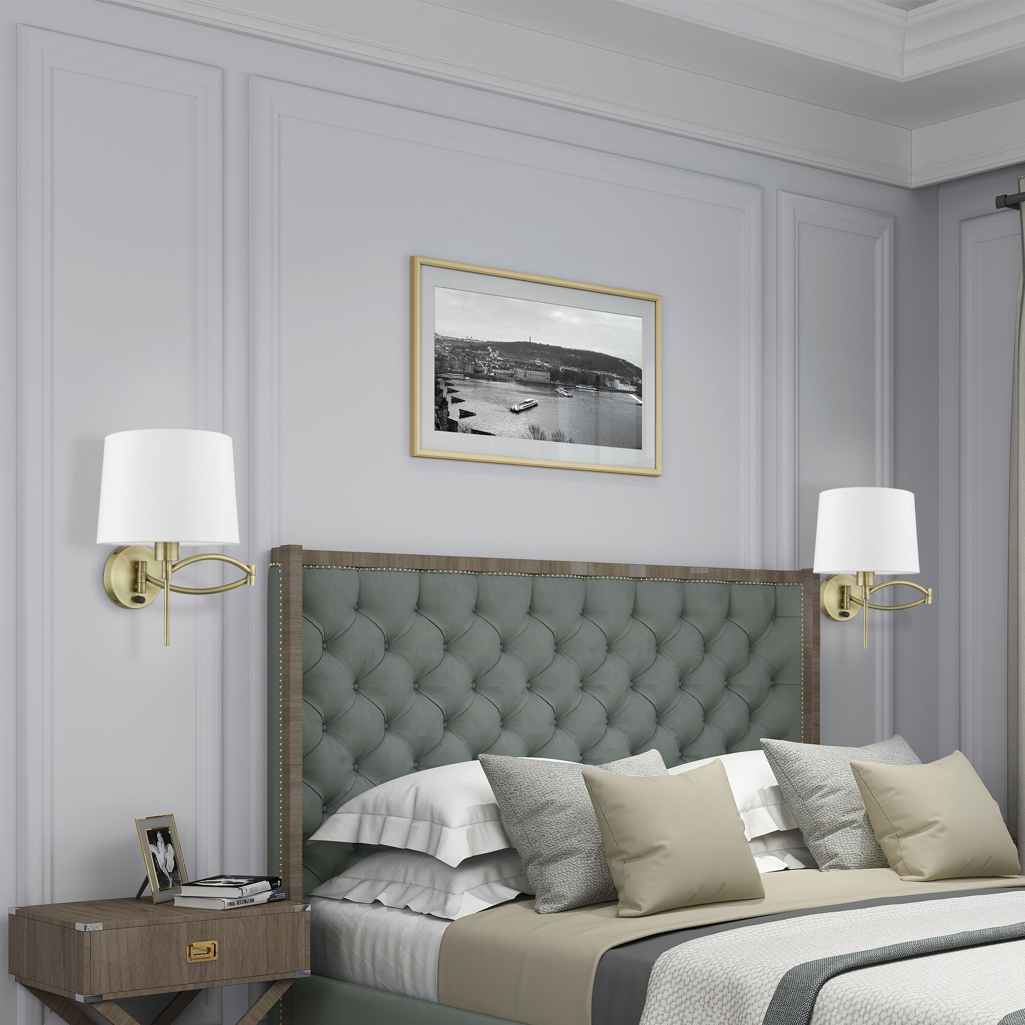 Allison 10 inch 60.00 watt Antique Brass Swing Arm Wall Lamp Wall Light