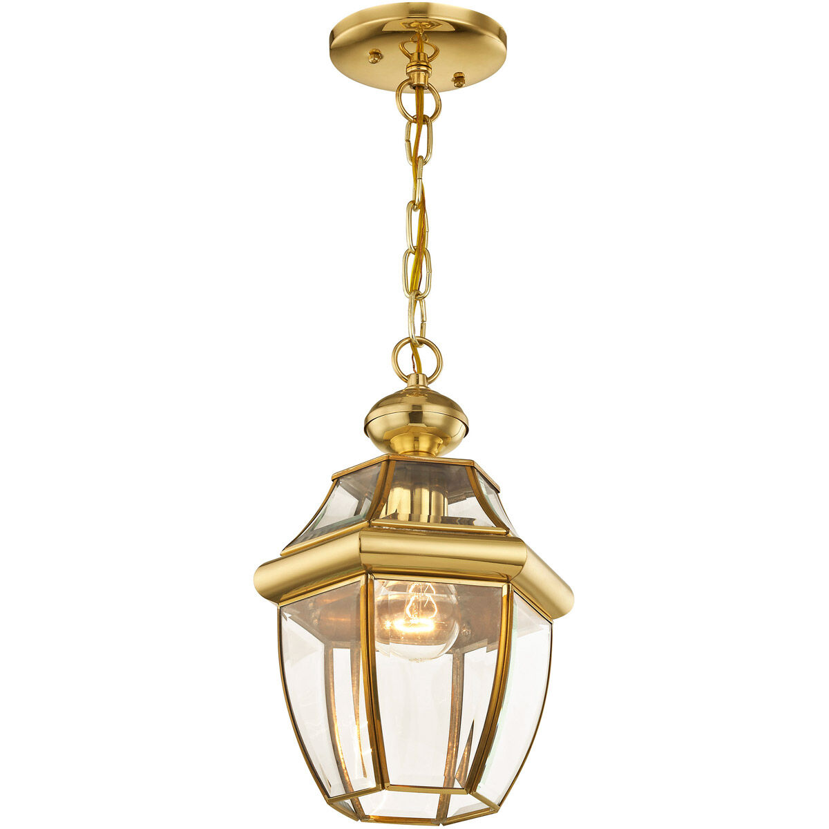 Monterey 1 Light 8.5 inch Polished Brass Outdoor Pendant Lantern