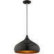 Allison 1 Light 14 inch Shiny Black Mini Pendant Ceiling Light