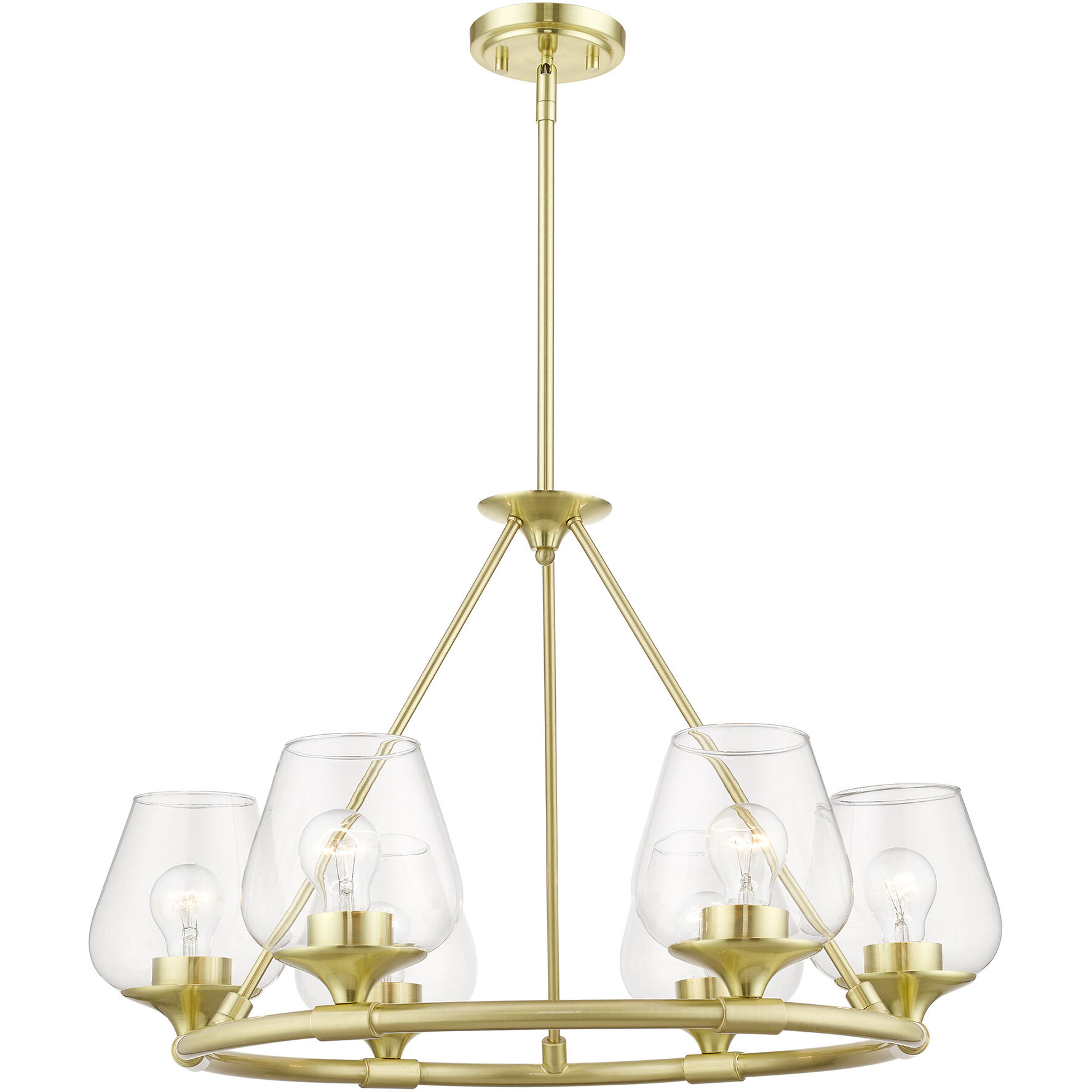 Willow 6 Light 26 inch Satin Brass Chandelier Ceiling Light