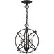 Aria 3 Light 13 inch Black Convertible Chandelier / Semi Flush Ceiling Light