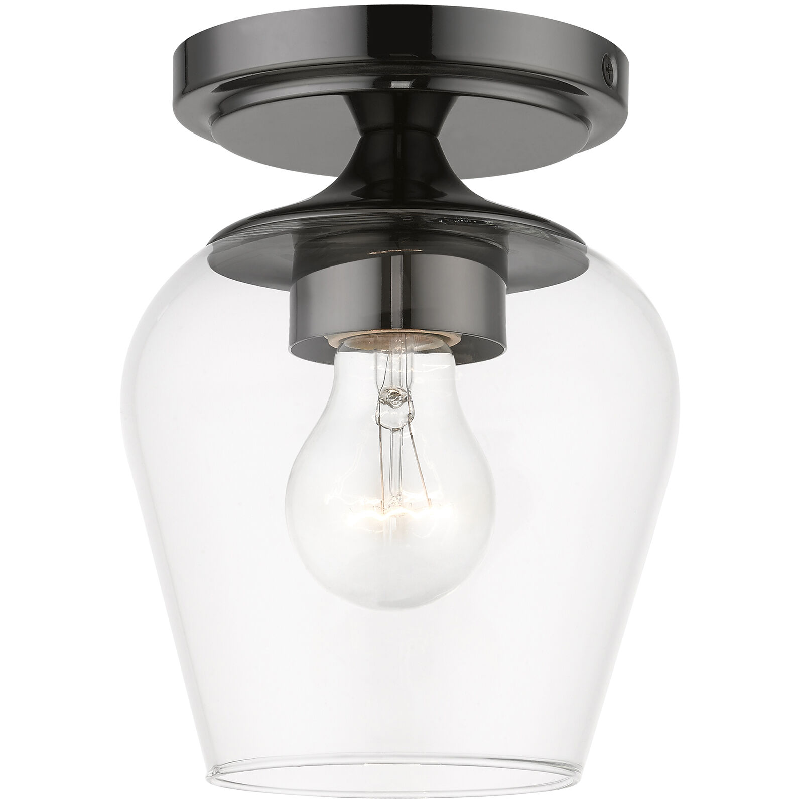 Willow 1 Light 6 inch Black Chrome Flush Mount Ceiling Light