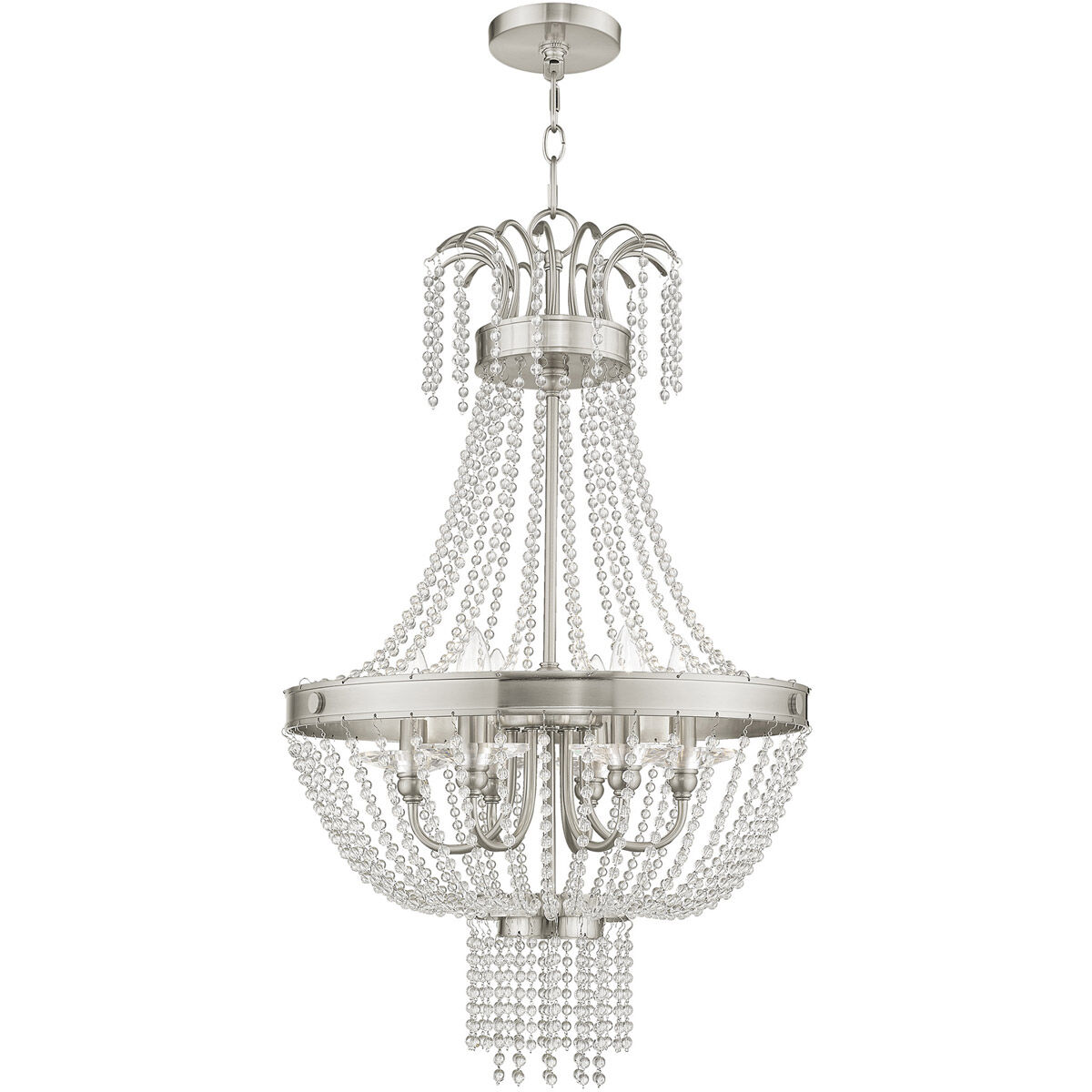 Valentina 6 Light 18 inch Brushed Nickel Pendant Ceiling Light