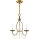 Alessia 3 Light 13 inch Antique Brass Mini Chandelier Ceiling Light