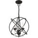 Aria 3 Light 16 inch Black Convertible Chandelier / Semi Flush Ceiling Light