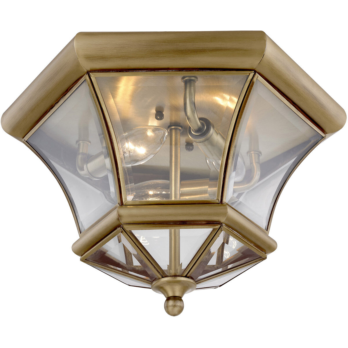 Monterey/Georgetown 3 Light 13 inch Antique Brass Outdoor Ceiling Mount