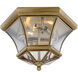 Monterey/Georgetown 3 Light 13 inch Antique Brass Outdoor Ceiling Mount