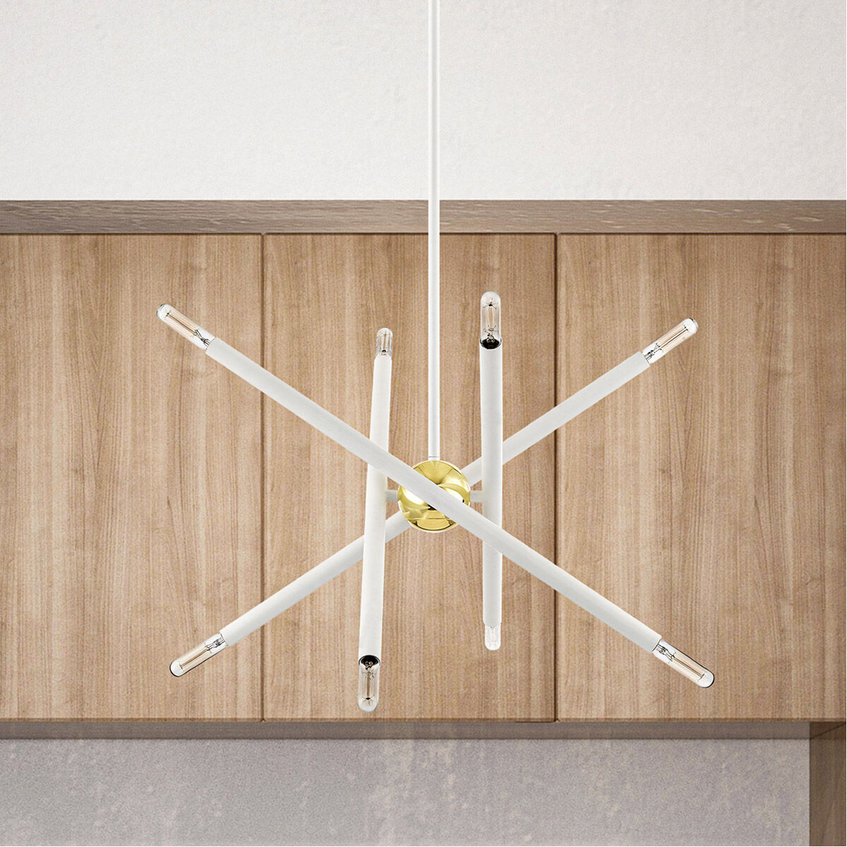 Soho 8 Light 20 inch White with Polished Brass Accents Chandelier Ceiling Light