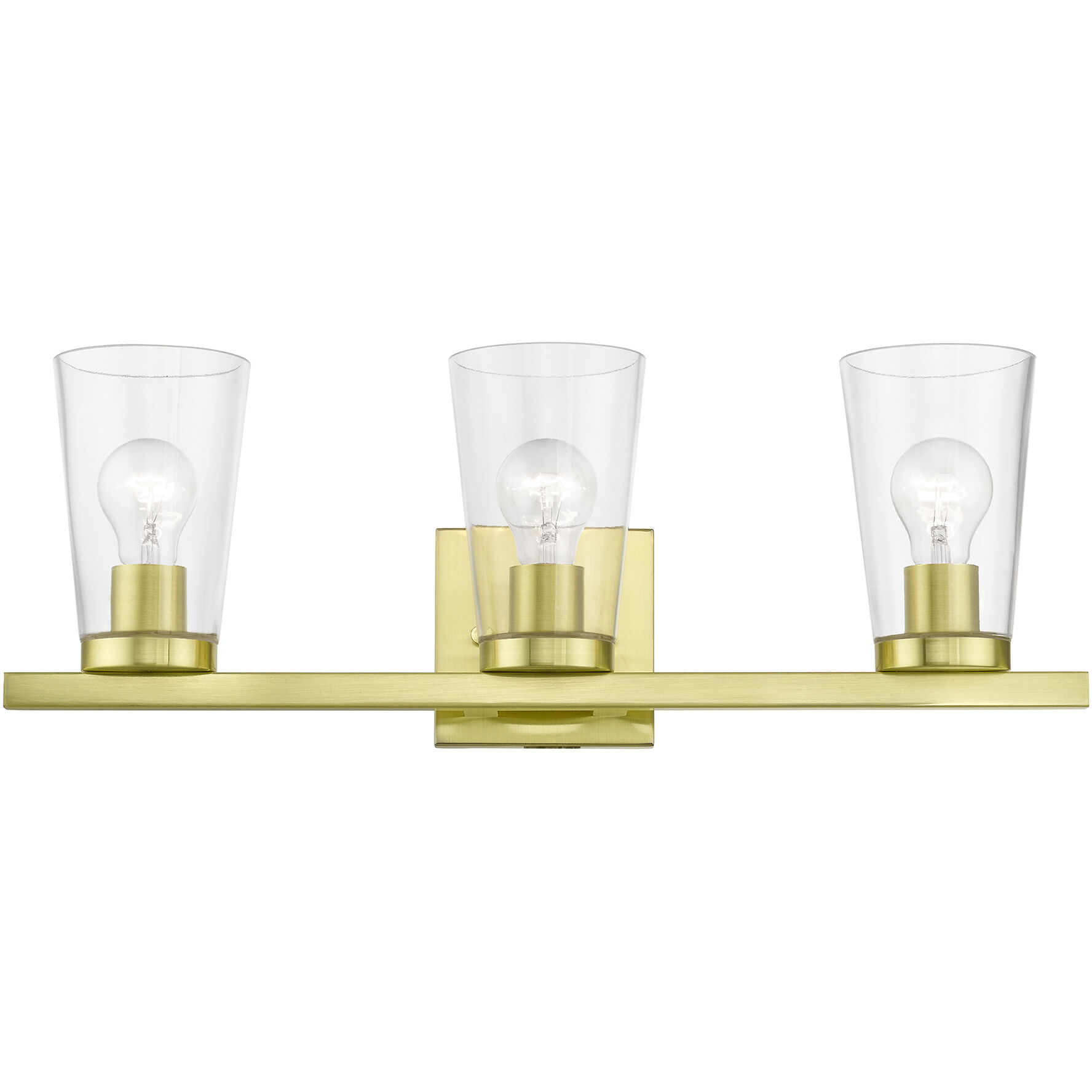 Cityview 3 Light 23 inch Satin Brass Vanity Sconce Wall Light