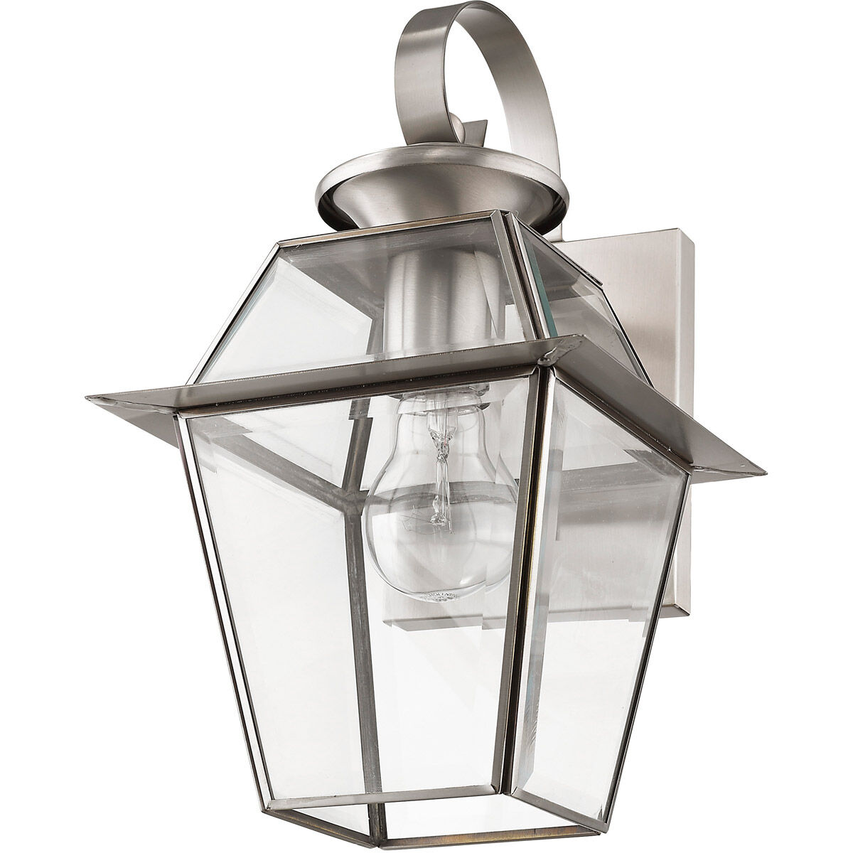 Westover 1 Light 13 inch Brushed Nickel Outdoor Wall Lantern