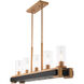 Buttonwood 8 Light 44 inch Aged Gold Linear Chandelier Ceiling Light