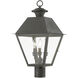 Wentworth 3 Light 22 inch Charcoal Outdoor Post Top Lantern, Large