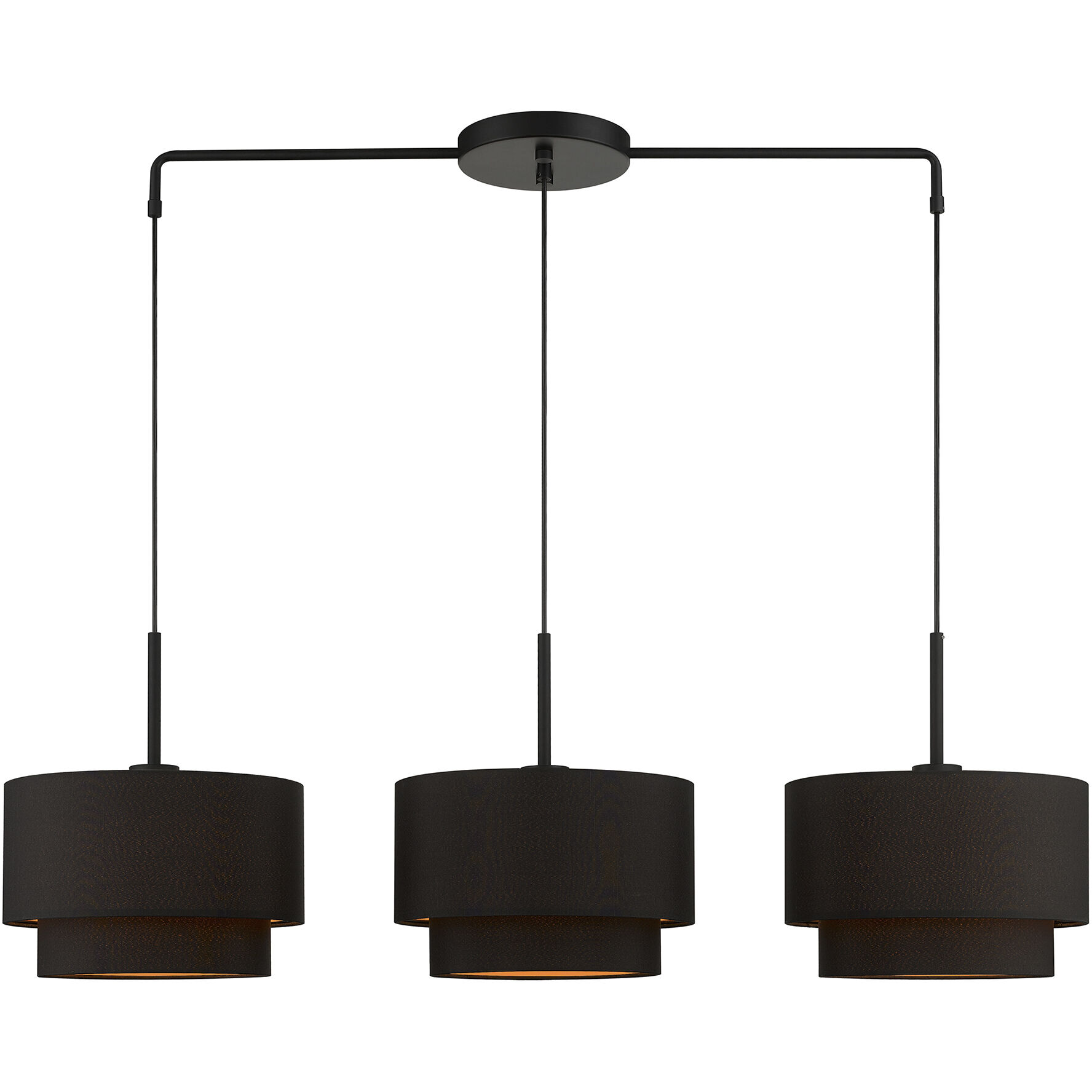 Sentosa 3 Light 49 inch Black Linear Chandelier Ceiling Light, Large