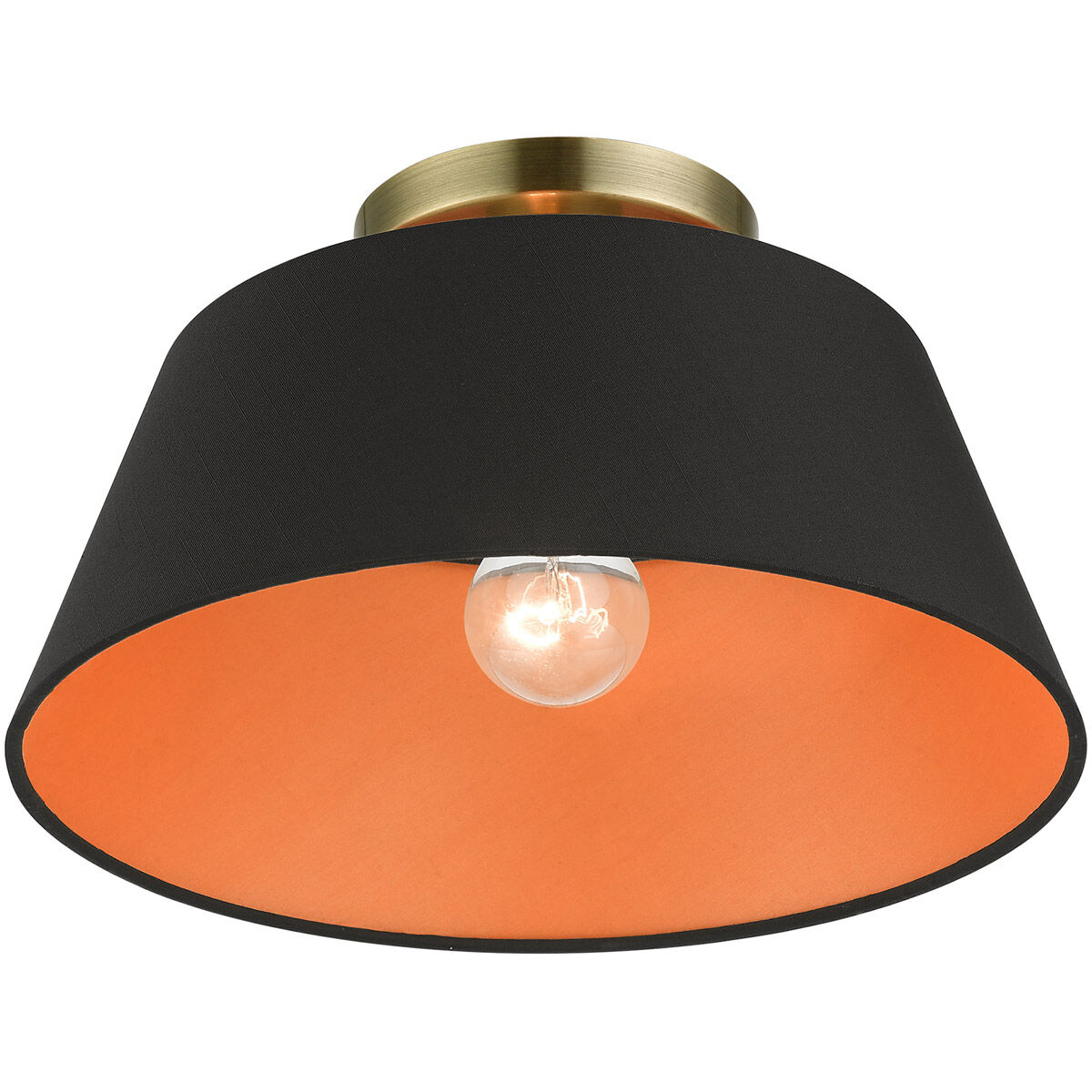 Palma 1 Light 13 inch Antique Brass Semi-Flush Mount Ceiling Light