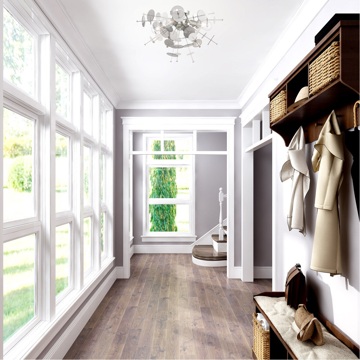 Circulo 4 Light 24 inch Polished Chrome Flush Mount Ceiling Light