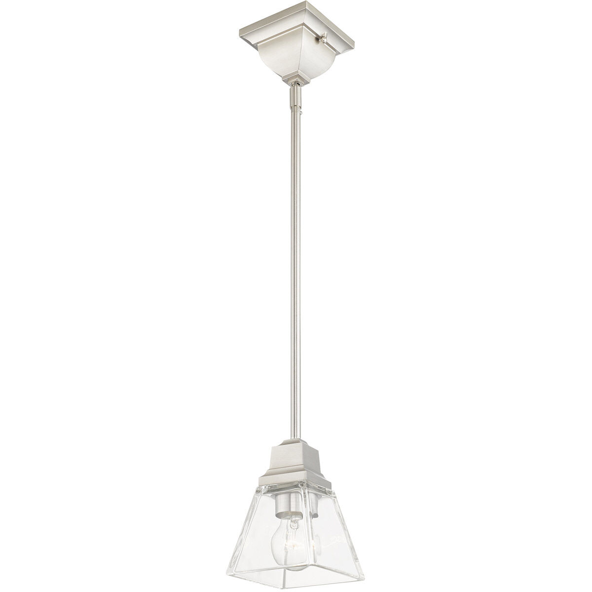 Mission 1 Light 5 inch Brushed Nickel Pendant Ceiling Light