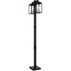 Nyack 6 Light 93 inch Black with Brushed Nickel Cluster Outdoor Post Light