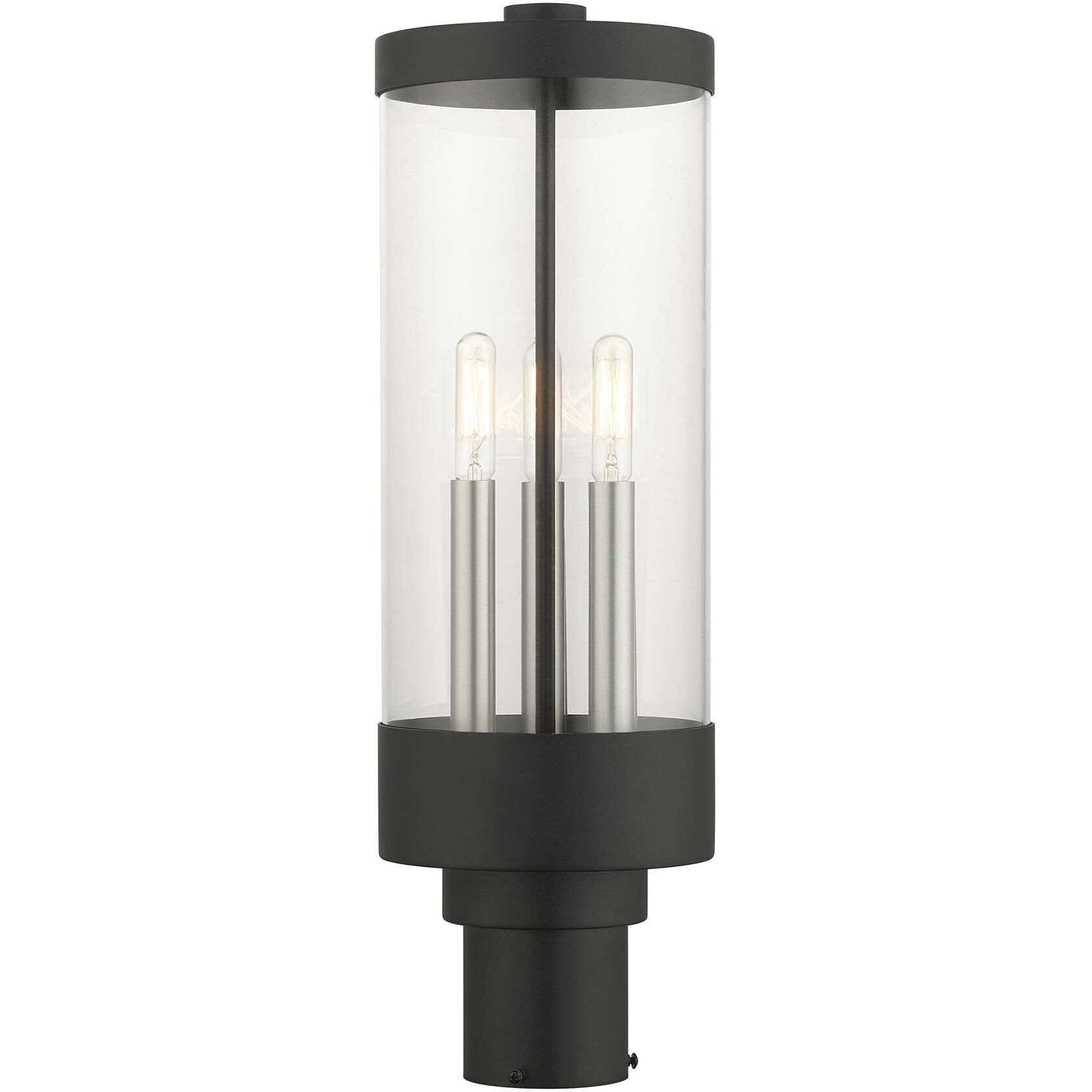 Hillcrest 3 Light 20 inch Textured Black Outdoor Post Top Lantern