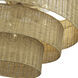 Weavington 6 Light 28 inch Antique Gold Leaf Pendant Chandelier Ceiling Light, Large