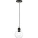 Downtown 1 Light 6.5 inch Black with Brushed Nickel Accents Mini Pendant Ceiling Light, Sphere