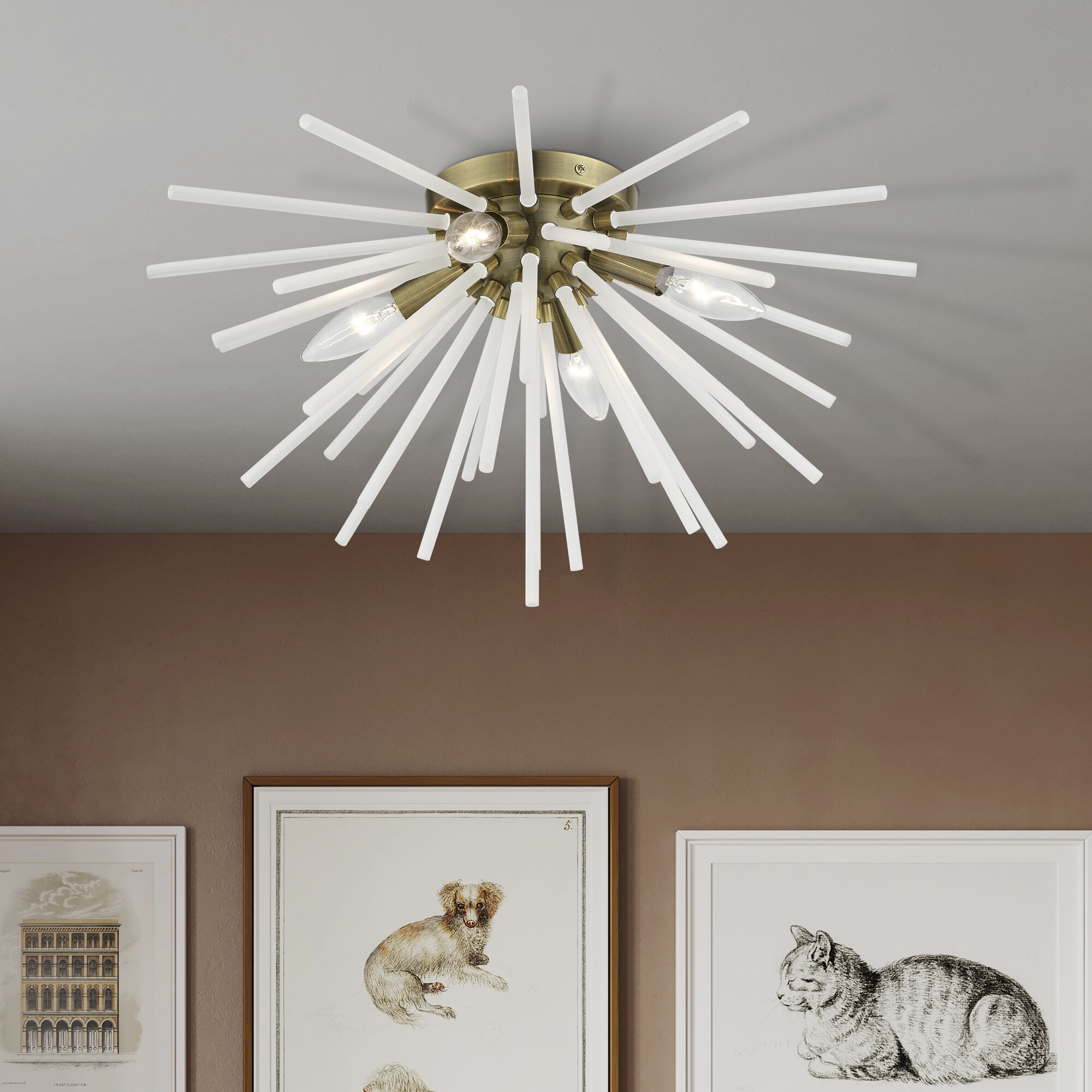 Uptown 8 Light 34 inch Antique Brass Foyer Chandelier Ceiling Light, Large