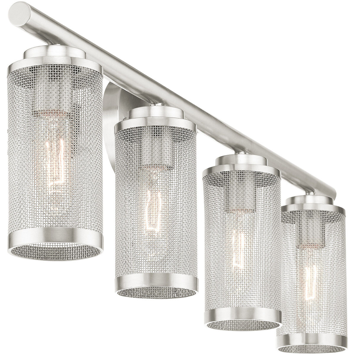 Industro 4 Light 36 inch Brushed Nickel Vanity Sconce Wall Light