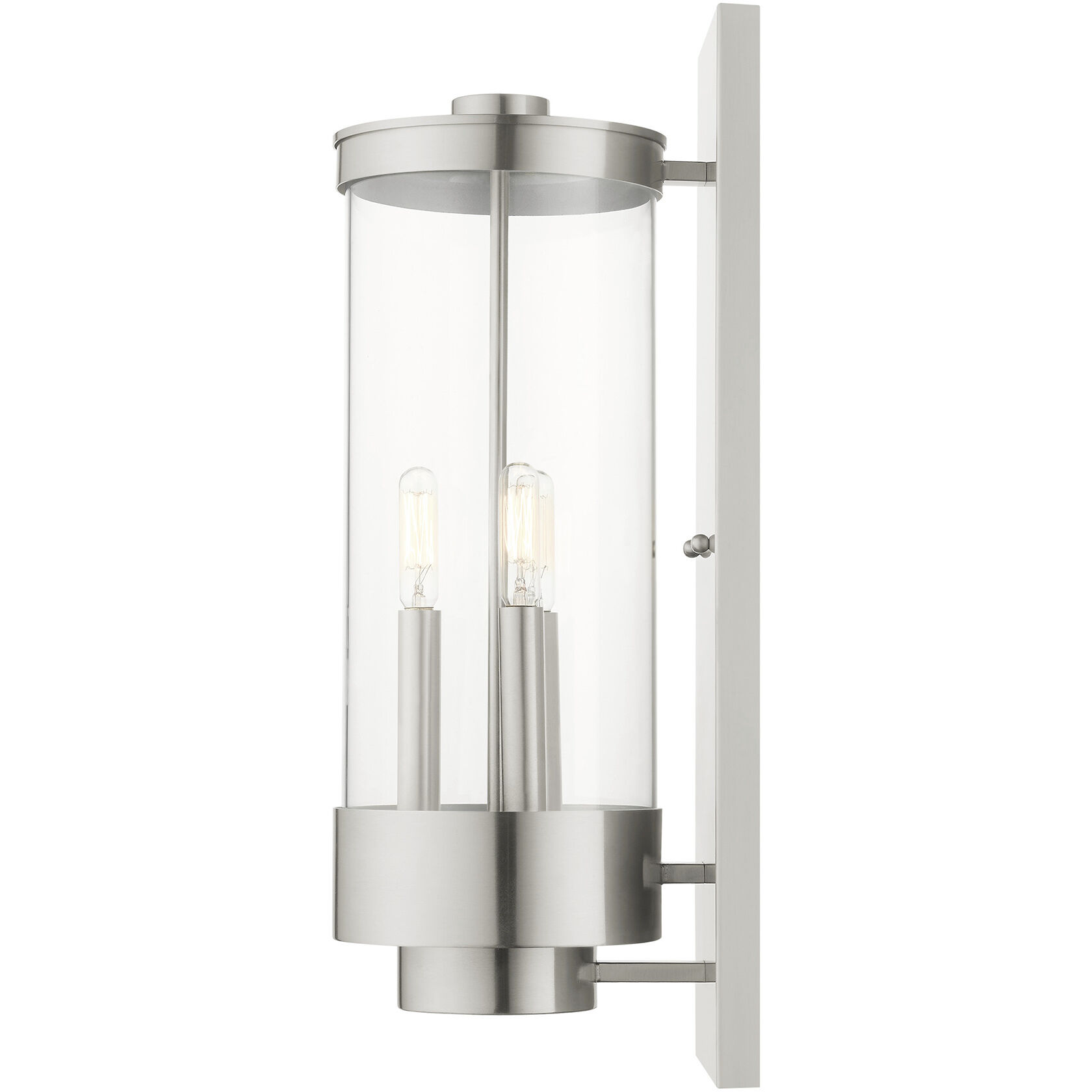 Hillcrest 3 Light 20.5 inch Brushed Nickel Outdoor Wall Lantern