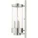 Hillcrest 3 Light 20.5 inch Brushed Nickel Outdoor Wall Lantern