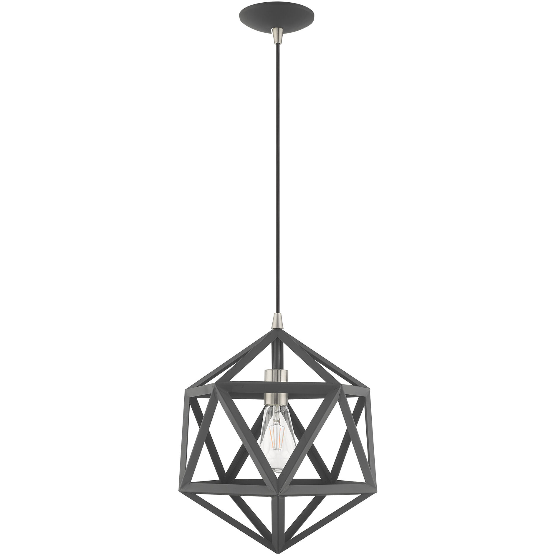 Geometric 1 Light 13 inch Scandinavian Gray Mini Pendant Ceiling Light