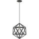 Geometric 1 Light 13 inch Scandinavian Gray Mini Pendant Ceiling Light