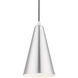 Dulce 1 Light 7 inch Brushed Aluminum with Polished Chrome Accents Mini Pendant Ceiling Light