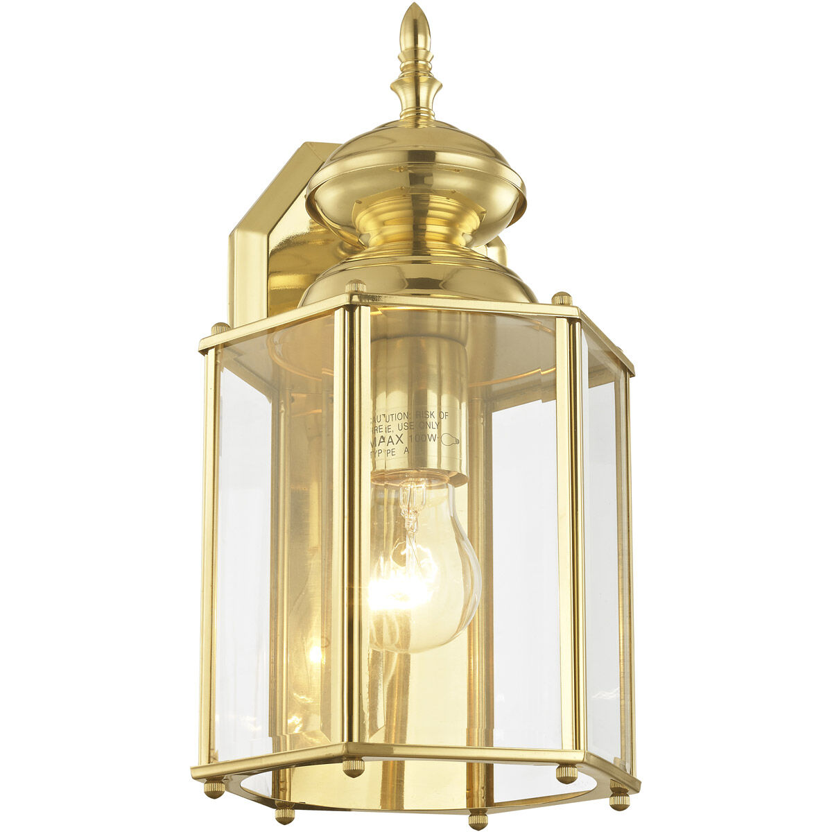 Outdoor Basics 1 Light 13 inch Polished Brass Outdoor Wall Lantern