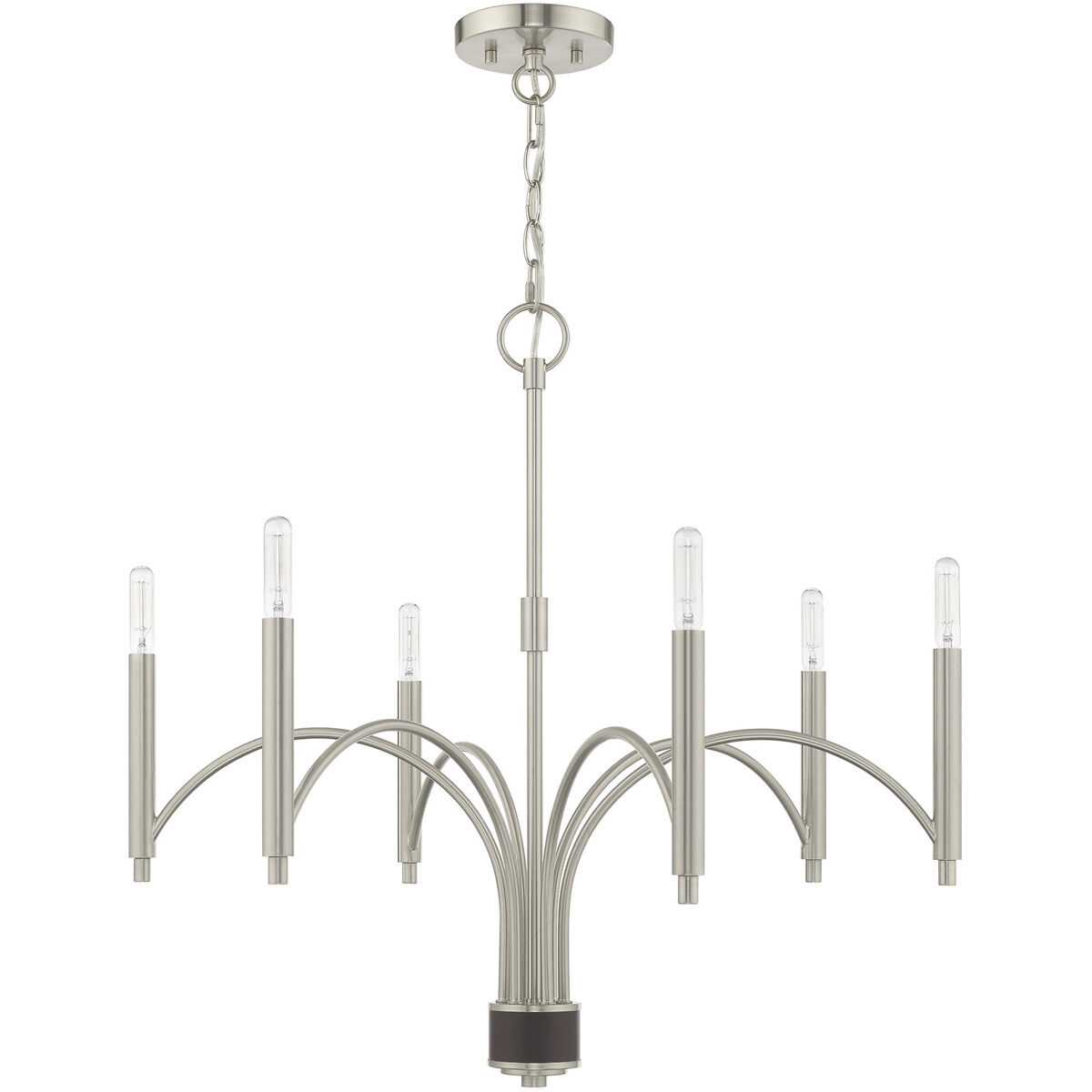 Wisteria 6 Light 26 inch Brushed Nickel Chandelier Ceiling Light