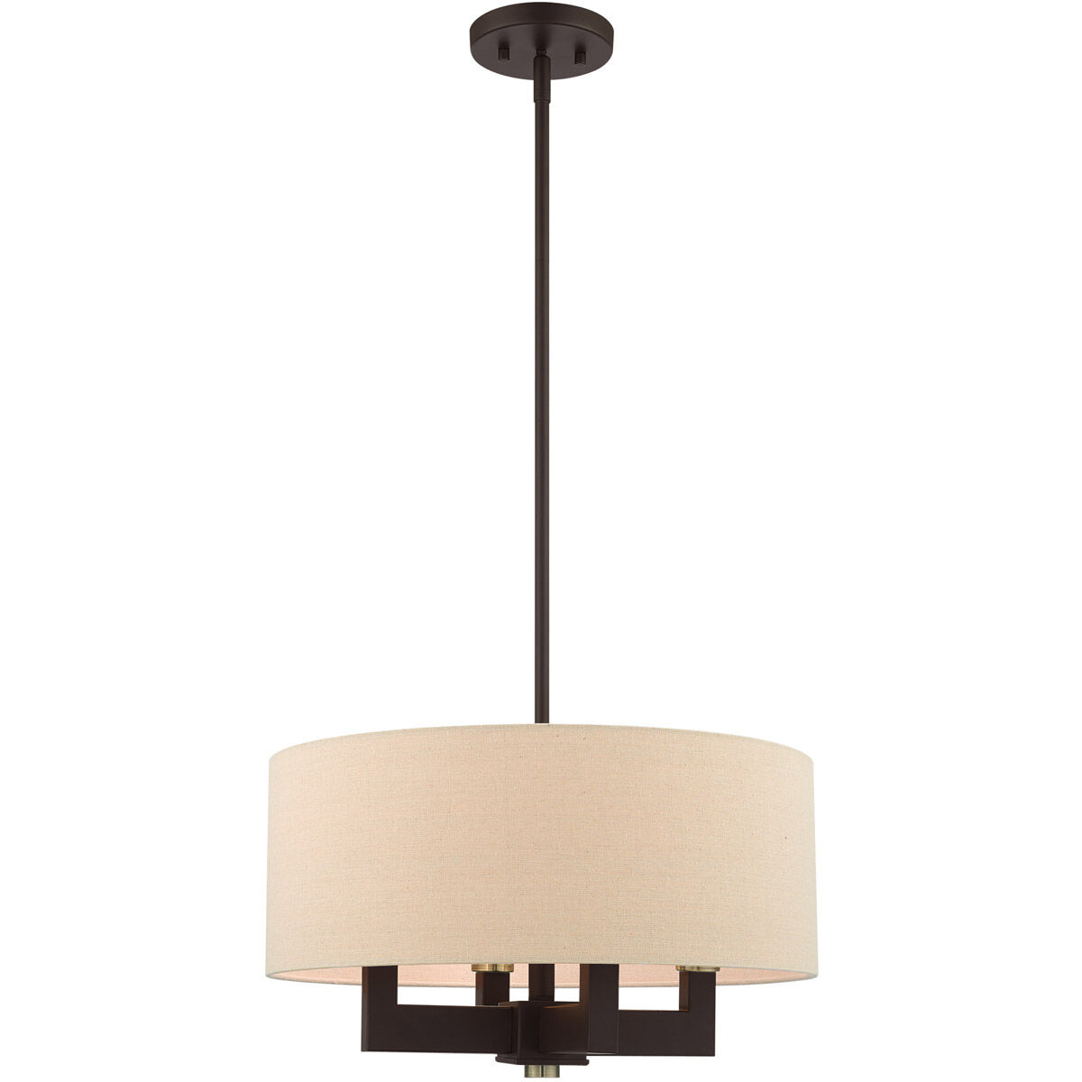 Cresthaven 4 Light 18 inch Bronze with Antique Brass Accents Chandelier Ceiling Light