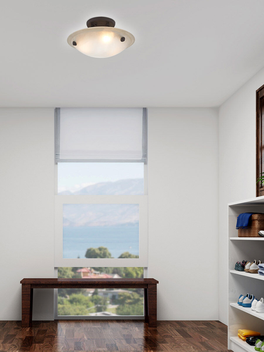 Oasis 3 Light 12 inch Bronze Semi-Flush Mount Ceiling Light