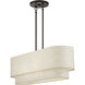 Manorwood 4 Light 10 inch English Bronze Large Linear Chandelier Ceiling Light, Large